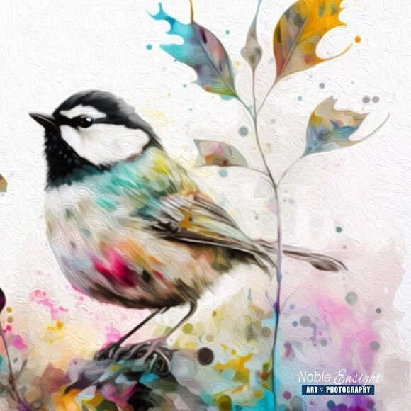 4x6 Chickadee Watercolor Illustration Art Oil‎ Painting Print - Picture 7 of 9
